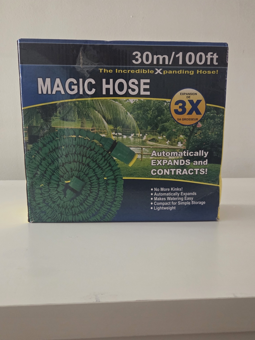 30m/100ft Expandable Garden Hose - Green
